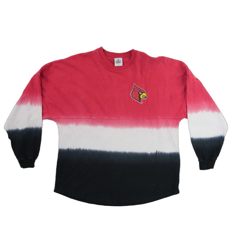 Spirit Jersey Mens Size Medium‎ Louisville Cardinals Dip Dye Red Black Shirt